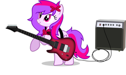 Size: 6000x3587 | Tagged: safe, artist:ladysugarsapphire, oc, oc only, oc:silent song, amplifier, bass guitar, musical instrument, solo