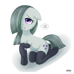 Size: 1024x1024 | Tagged: safe, artist:vanillafox2035, marble pie, anatomically incorrect, clothes, incorrect leg anatomy, socks, solo