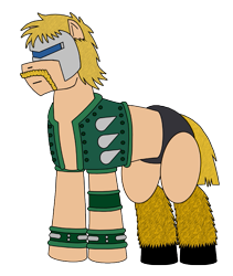 Size: 717x850 | Tagged: safe, artist:combatkaiser, hulk hogan, kinnikuman, kinnikuman nisei, mask, neptuneman, ponified, simple background, transparent background, ultimate muscle