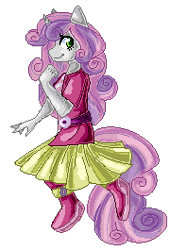 Size: 197x265 | Tagged: safe, artist:chloeprice228, sweetie belle, anthro, clothes, picture for breezies, skirt, solo