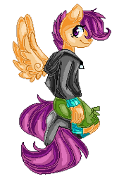 Size: 197x265 | Tagged: safe, artist:chloeprice228, scootaloo, anthro, picture for breezies, solo