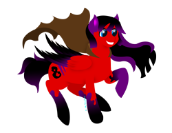 Size: 2550x1968 | Tagged: safe, artist:luperpony13, oc, oc only, oc:blue star, original species, blue star, commission, donut steel, red and black oc, solo, splatter