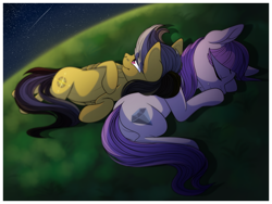 Size: 8000x6000 | Tagged: safe, artist:elskafox, daring do, maud pie, absurd resolution, daringmaud, female, lesbian, shipping, sleeping, wrong cutie mark