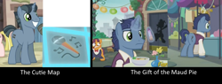 Size: 1246x472 | Tagged: safe, derpibooru import, screencap, the cutie map, the gift of the maud pie, continuity