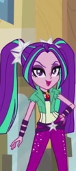 Size: 302x682 | Tagged: safe, screencap, aria blaze, equestria girls, rainbow rocks, cropped, cute, hand on hip, looking at you, singing, solo