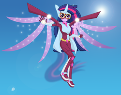 Size: 3980x3113 | Tagged: safe, artist:deannaphantom13, masked matter-horn, twilight sparkle, twilight sparkle (alicorn), alicorn, equestria girls, power ponies (episode), equestrian city, power ponies, solo, superhero