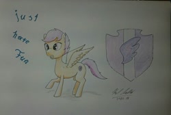 Size: 1465x985 | Tagged: safe, artist:keil2731, scootaloo, cutie mark, solo, the cmc's cutie marks, traditional art