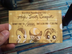 Size: 2560x1920 | Tagged: safe, babs seed, diamond tiara, silver spoon, 2016, everfree northwest, photo, ticket