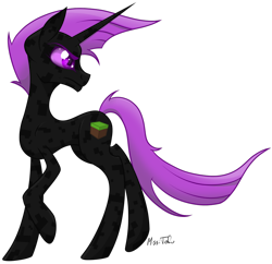 Size: 900x872 | Tagged: safe, artist:missitofu, pony, unicorn, colored sclera, crossover, enderman, endermane, enderpony, minecraft, ponified, purple eyes, simple background, solo, transparent background