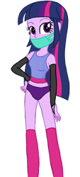 Size: 531x1177 | Tagged: safe, artist:deannaphantom13, twilight sparkle, equestria girls, bikini bottom, clothes, medical doctor, simple background, solo, tankini, tanktop, transparent background