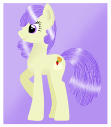 Size: 568x649 | Tagged: safe, artist:sunset-sunrize, cream puff, pony, female, mare, older, raised leg, simple background, smiling, solo