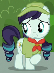 Size: 227x306 | Tagged: safe, screencap, coloratura, earth pony, pony, the mane attraction, cute, filly, rara, rarabetes, scout uniform, solo, younger
