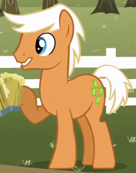 Size: 256x326 | Tagged: safe, screencap, emerald green, green gem, earth pony, pony, the super speedy cider squeezy 6000, background pony, race swap, solo, wingless