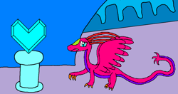 Size: 1024x541 | Tagged: safe, artist:killerbug2357, dragon, 1000 hours in ms paint, crystal heart, ms paint