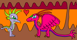 Size: 1024x538 | Tagged: safe, artist:killerbug2357, spike, dragon, 1000 hours in ms paint, heart, ms paint