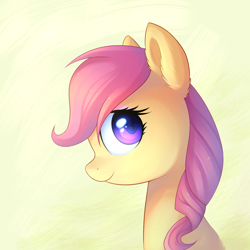 Size: 1024x1024 | Tagged: safe, artist:ghst-qn, oc, oc only, oc:rosaline, earth pony, pony, abstract background, colored pupils, profile, smiling, solo