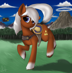 Size: 2821x2873 | Tagged: safe, artist:mangticore, earth pony, pony, epona, epona's song, eponadorable, female, hyrule field, mare, nintendo, ponified, saddle, signature, solo, the legend of zelda