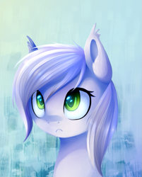 Size: 751x935 | Tagged: safe, artist:ghst-qn, oc, oc only, oc:erico aerith, pony, ear fluff, female, frown, looking up, mare, solo