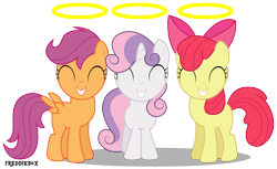 Size: 4891x3000 | Tagged: safe, artist:brony-works, apple bloom, scootaloo, sweetie belle, cutie mark crusaders, simple background, transparent background, vector