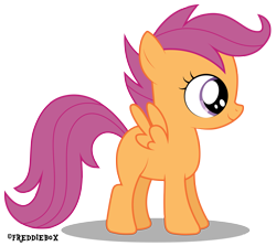 Size: 3363x3000 | Tagged: safe, artist:brony-works, scootaloo, simple background, solo, transparent background, vector