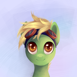 Size: 992x992 | Tagged: safe, artist:ghst-qn, oc, oc only, oc:banana flash, goggles