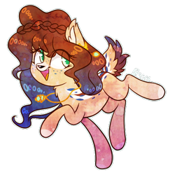 Size: 548x564 | Tagged: safe, artist:spacechickennerd, oc, oc only, oc:eventide, deer pony, original species, solo