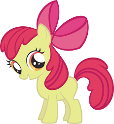 Size: 1502x1623 | Tagged: safe, apple bloom, earth pony, pony, blank flank, bow, female, filly, open mouth, simple background, solo, transparent background, vector