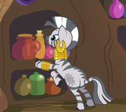 Size: 678x600 | Tagged: safe, zecora, zebra, what about discord?, animation error, plot