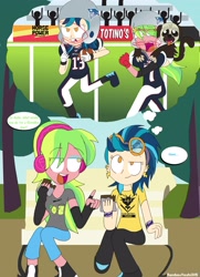 Size: 2802x3875 | Tagged: safe, artist:rainbowyoshi305, indigo zap, lemon zest, equestria girls, american football, klondike bar, new england patriots, nfl, puppymonkeybaby