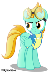 Size: 2020x3000 | Tagged: safe, artist:brony-works, lightning dust, goggles, simple background, solo, transparent background, vector, wonderbolt trainee uniform
