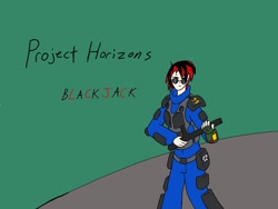 Size: 1600x1200 | Tagged: safe, artist:maniakmonkey, oc, oc only, oc:blackjack, fallout equestria, fallout equestria: project horizons, nightstick, sunglasses