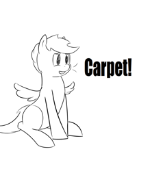 Size: 900x1028 | Tagged: artist needed, safe, scootaloo, pegasus, pony, carpet, female, filly, implying, lineart, solo, wings