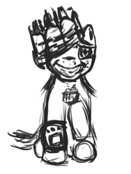 Size: 438x581 | Tagged: safe, artist:juleppony, oc, oc only, oc:blackjack, pony, unicorn, fallout equestria, fallout equestria: project horizons, alcohol, food, queen whiskey, whiskey