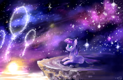 Size: 4000x2611 | Tagged: safe, artist:mapony240, boulder (pet), maud pie, solo, stargazing