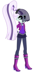 Size: 1080x2376 | Tagged: safe, artist:thecheeseburger, coloratura, equestria girls, the mane attraction, boots, clothes, countess coloratura, equestria girls-ified, high heel boots, necklace, ponytail, shoes, simple background, solo, spikes, transparent background, vector