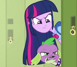 Size: 1280x1124 | Tagged: safe, screencap, spike, twilight sparkle, dog, equestria girls, growling, spike the dog