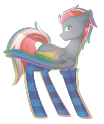 Size: 3356x4000 | Tagged: safe, artist:kurochhi, oc, oc only, pegasus, pony, absurd resolution, clothes, socks, solo, striped socks