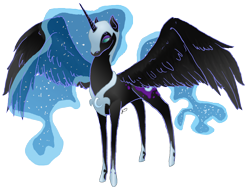 Size: 2104x1604 | Tagged: safe, artist:yukai-kasumi, nightmare moon, alicorn, pony, black coat, female, mare, simple background, solo, transparent background