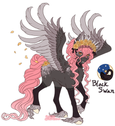 Size: 850x934 | Tagged: safe, artist:luciferific, oc, oc only, oc:black swan, flower, solo