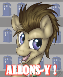 Size: 1334x1632 | Tagged: safe, artist:keen6, doctor whooves, pony, allons-y, doctor who, male, solo, stallion, tardis