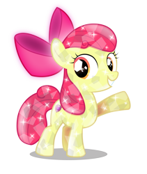 Size: 2967x3512 | Tagged: safe, artist:infinitewarlock, part of a set, apple bloom, crusaders of the lost mark, crystallized, cutie mark, simple background, solo, the cmc's cutie marks, transparent background, vector