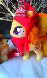 Size: 480x800 | Tagged: safe, artist:blazingdazzlingdusk, artist:missfrightsdelights, derpibooru exclusive, adagio dazzle, pony, equestria girls, rainbow rocks, christmas, clothes, equestria girls ponified, hat, irl, photo, plushie, ponified, scarf, the dazzlings