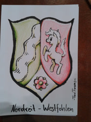 Size: 1280x1707 | Tagged: safe, artist:taritoons, coat of arms, german comic con, germany, heraldry, nrw, ponified, traditional art