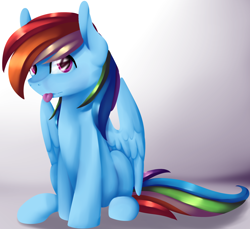 Size: 1934x1774 | Tagged: safe, artist:baldmoose, rainbow dash, pegasus, pony, sitting, solo, tongue out