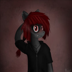 Size: 1000x1000 | Tagged: safe, artist:kaine, oc, oc only, oc:kaine, semi-anthro, cigarette, smoking, solo