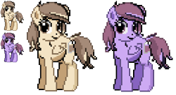 Size: 397x216 | Tagged: safe, artist:dmn666, oc, oc only, oc:mocha frappe, pegasus, pony, kiriban, pixel art, pokémon, ponymon, simple background, transparent background