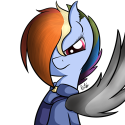 Size: 1024x1024 | Tagged: safe, artist:iamartsdesire, rainbow dash, pegasus, pony, the cutie re-mark, alternate timeline, apocalypse dash, crystal war timeline, simple background, solo, transparent background