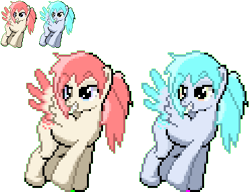 Size: 371x285 | Tagged: safe, artist:dmn666, oc, oc only, oc:berry rain, pegasus, pony, commission, pixel art, pokémon, ponymon, simple background, transparent background