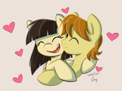 Size: 500x375 | Tagged: safe, artist:abbystarling, artist:sibsy, wild fire, oc, oc:mandopony, canon x oc, cute, female, kissing, male, mandofire, ocbetes, shipping, straight