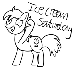 Size: 1006x903 | Tagged: safe, artist:pastelhorses, oc, oc only, food, ice cream, monochrome, saturday